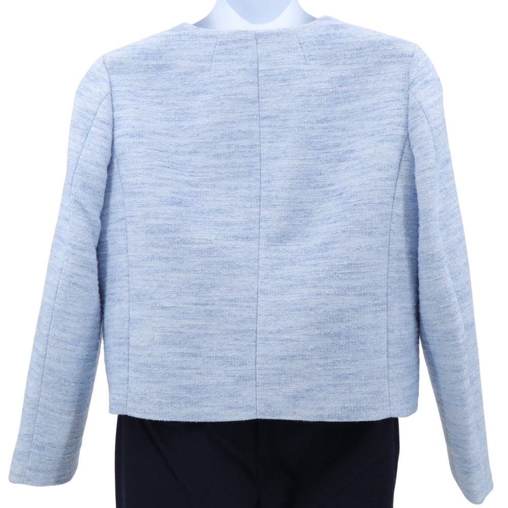 NWT J.Crew Textured Tweed Lady Jacket Blue Gold Button Blazer Size 16 - Picture 3 of 8